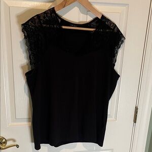 Tribal Black Lace Cap Sleeve Camisole